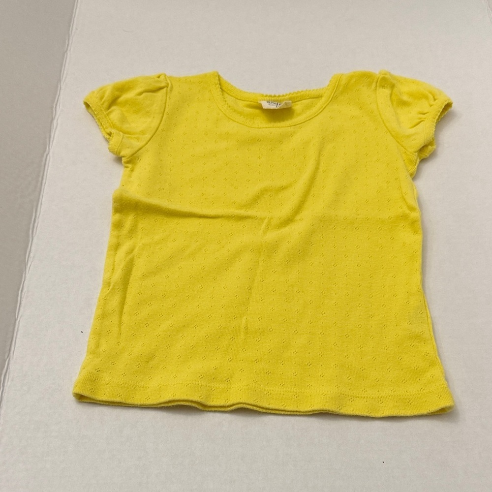Mini Boden Sunny Yellow Eyelet Short Sleeve Tee